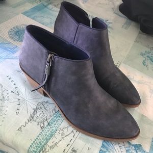 Blue “suede” shoes